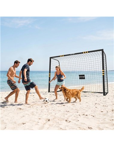 SPORTNOW Football Goal, 10 x 6.5ft Football Net with Ground Stakes, EPE Foam Padding and Metal Frame, Easy Assembly, Yellow