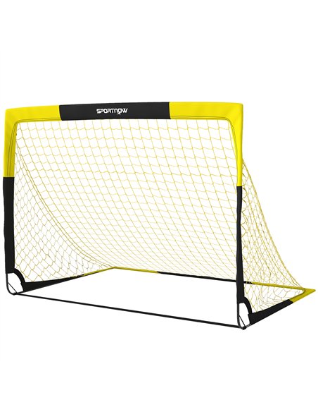 SPORTNOW Pop Up Football Goal, Portable Folding Football Net with Carry Bag, 4 U-Shaped Ground Stakes, Fibreglass Pole - pic 213145 | FastDaddyshop