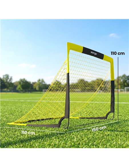 SPORTNOW Pop Up Football Goal, Portable Folding Football Net with Carry Bag, 4 U-Shaped Ground Stakes, Fibreglass Pole - pic 213147 | FastDaddyshop