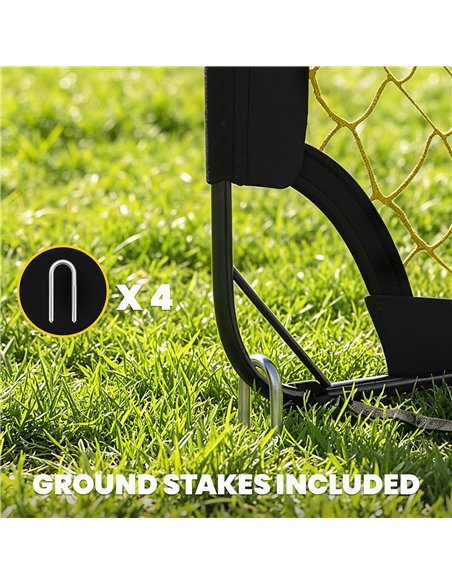SPORTNOW Pop Up Football Goal, Portable Folding Football Net with Carry Bag, 4 U-Shaped Ground Stakes, Fibreglass Pole - pic 213149 | FastDaddyshop