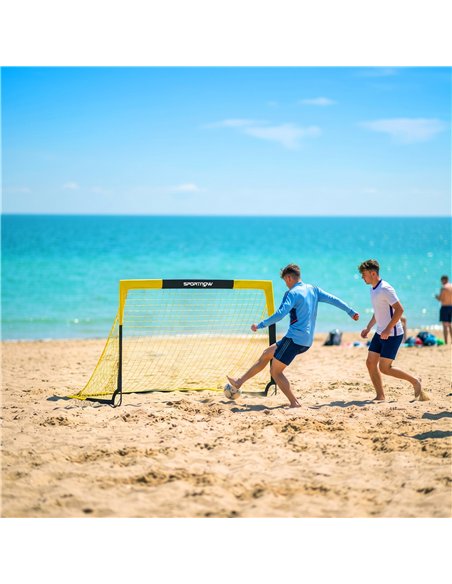 SPORTNOW Pop Up Football Goal, Portable Folding Football Net with Carry Bag, 4 U-Shaped Ground Stakes, Fibreglass Pole - pic 213153 | FastDaddyshop