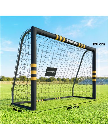 SPORTNOW Football Goal, 6 x 4ft Portable Football Net with EPE Foam Padding, PVC Tube Covers Ground Stakes and Metal Frame
