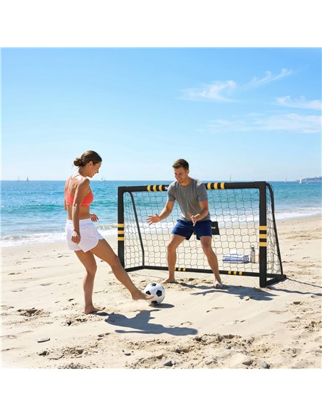 SPORTNOW Football Goal, 6 x 4ft Portable Football Net with EPE Foam Padding, PVC Tube Covers Ground Stakes and Metal Frame - pic 213160 | FastDaddyshop