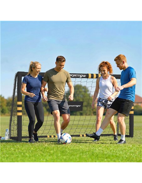 SPORTNOW Football Goal, 6 x 4ft Portable Football Net with EPE Foam Padding, PVC Tube Covers Ground Stakes and Metal Frame - pic 213161 | FastDaddyshop