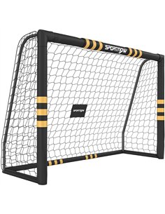 SPORTNOW Football Goal, 8 x 5ft Portable Football Net with EPE Foam Padding, PVC Tube Covers Ground Stakes and Metal Frame