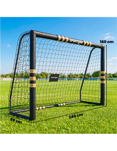 SPORTNOW Football Goal, 8 x 5ft Portable Football Net with EPE Foam Padding, PVC Tube Covers Ground Stakes and Metal Frame