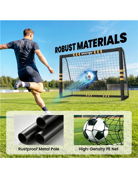SPORTNOW Football Goal, 8 x 5ft Portable Football Net with EPE Foam Padding, PVC Tube Covers Ground Stakes and Metal Frame - pic 213166 | FastDaddyshop