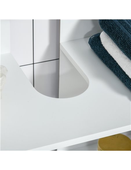 Kleankin Pedestal Under Sink Cabinet, Modern Bathroom Vanity Unit, Storage Cupboard with Double Doors, Adjustable Shelf, White - pic 21317 | FastDaddyshop