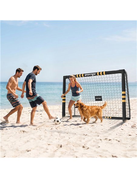 SPORTNOW Football Goal, 8 x 5ft Portable Football Net with EPE Foam Padding, PVC Tube Covers Ground Stakes and Metal Frame - pic 213170 | FastDaddyshop