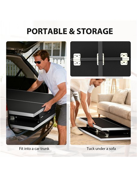 SPORTNOW 5ft Mid-Size Table Tennis Table, Ping Pong Table with Net, 2 Table Tennis Paddles and 3 Balls for Indoor Game, Black - pic 213176 | FastDaddyshop