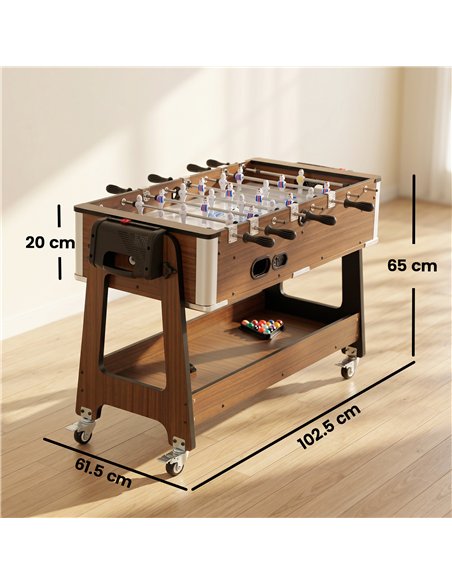 SPORTNOW 3 in 1 Multi Game Table, 3.4ft Reversible Air Hockey Pool Football Games Table with Lockable Wheels, Storage Shelf - pic 213183 | FastDaddyshop