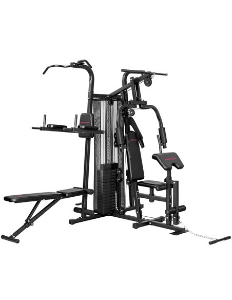 SPORTNOW All-in-One Home Gym Machine, Multifunctional Power Cage with 69 kg Weight Stack and Pulley System, Black - pic 213199 | FastDaddyshop