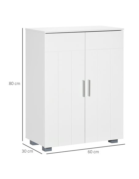 Kleankin Modern Bathroom Floor Cabinet with 3 Tier Shelves, White - pic 21320 | FastDaddyshop