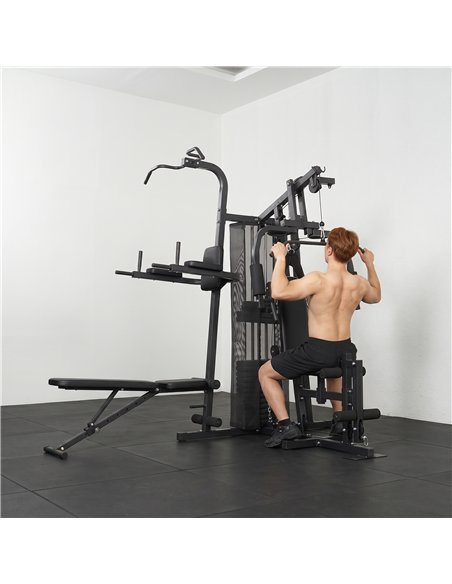 SPORTNOW All-in-One Home Gym Machine, Multifunctional Power Cage with 69 kg Weight Stack and Pulley System, Black - pic 213207 | FastDaddyshop