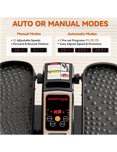 SPORTNOW Under Desk Elliptical Machine for Home, Electric Elliptical Machine with 12 Adjustable Speed, LED Monitor