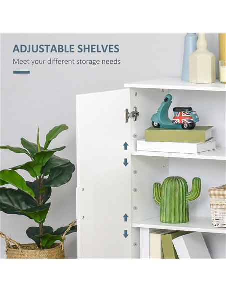 Kleankin Modern Bathroom Floor Cabinet with 3 Tier Shelves, White - pic 21322 | FastDaddyshop