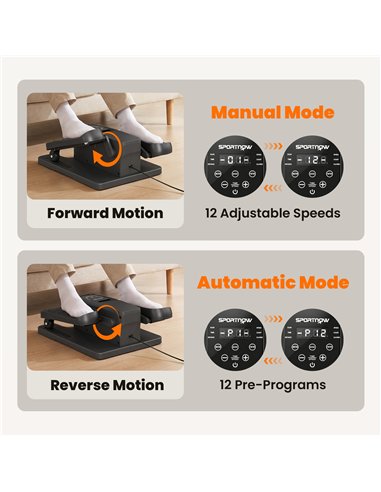 SPORTNOW Under Desk Elliptical Machine with Manual & Auto Modes, 12 Adjustable Speed, Remote Control & LED Monitor for Home