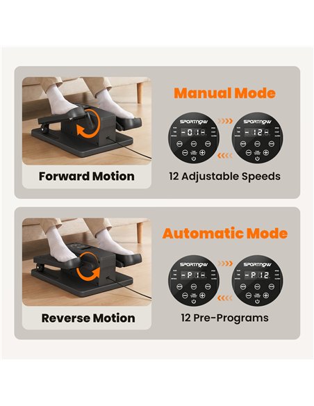 SPORTNOW Under Desk Elliptical Machine with Manual & Auto Modes, 12 Adjustable Speed, Remote Control & LED Monitor for Home - pic 213220 | FastDaddyshop