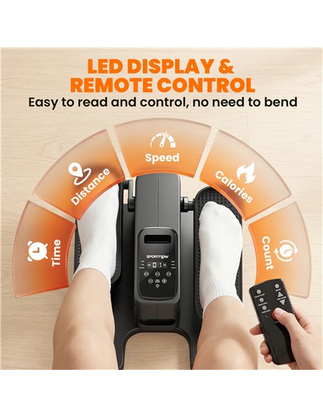 SPORTNOW Under Desk Elliptical Machine with Manual & Auto Modes, 12 Adjustable Speed, Remote Control & LED Monitor for Home - pic 213221 | FastDaddyshop