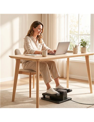 SPORTNOW Under Desk Elliptical Machine with Manual & Auto Modes, 12 Adjustable Speed, Remote Control & LED Monitor for Home