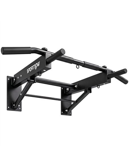 SPORTNOW Pull Up Bar Wall Mounted Chin Up Bar with Folding Design, 3 Hooks for Resistance Bands, Supports up to 120 kg, Black - pic 213226 | FastDaddyshop