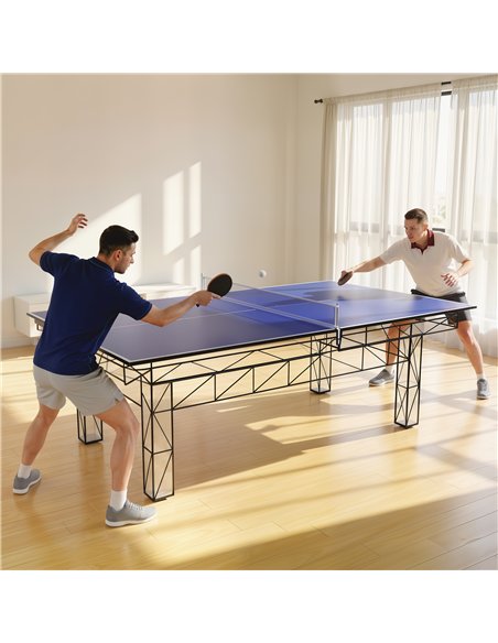 SPORTNOW 9 ft Folding Ping Pong Table Top for Billiard Tables, Table Tennis Conversion Top with Net, Foam Padding, Blue - pic 213236 | FastDaddyshop