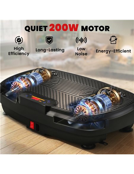 SPORTNOW Vibration Plate Exercise Machine with 120 Speed Levels, 5 Programs, Quiet Vibrating Plate with Resistance Bands - pic 213247 | FastDaddyshop