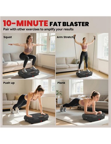 SPORTNOW Vibration Plate Exercise Machine with 120 Speed Levels, 5 Programs, Quiet Vibrating Plate with Resistance Bands