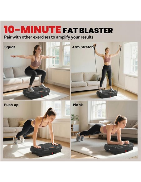 SPORTNOW Vibration Plate Exercise Machine with 120 Speed Levels, 5 Programs, Quiet Vibrating Plate with Resistance Bands - pic 213249 | FastDaddyshop