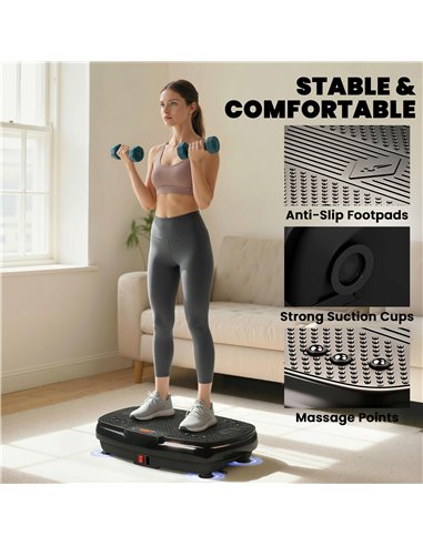 SPORTNOW Vibration Plate Exercise Machine with 120 Speed Levels, 5 Programs, Quiet Vibrating Plate with Resistance Bands