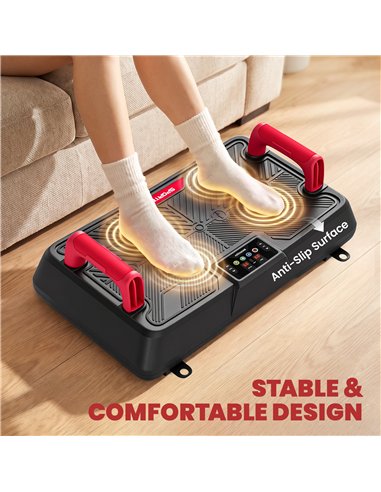 SPORTNOW Vibration Plate Exercise Machine with 99 Speed Levels, 3 Programs, Quiet Vibrating Plate with Resistance Bands