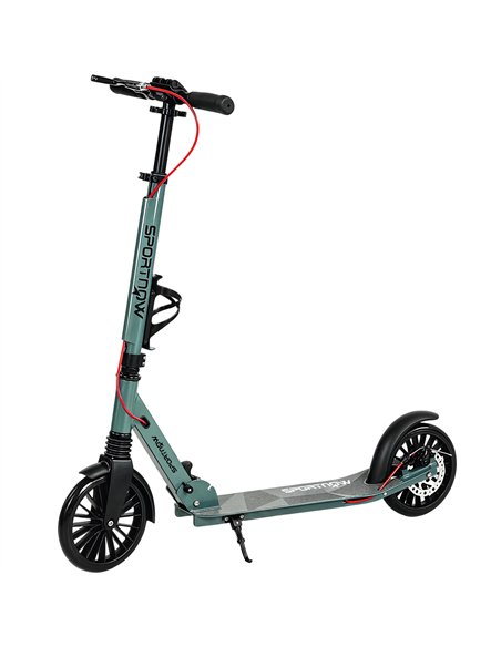 SPORTNOW Foldable Kick Scooter with Height Adjustable Handlebar, One-click Folding Adult Scooters with 200 mm Big Wheels, Silver - pic 213262 | FastDaddyshop