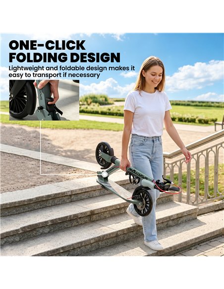 SPORTNOW Foldable Kick Scooter with Height Adjustable Handlebar, One-click Folding Adult Scooters with 200 mm Big Wheels, Silver - pic 213266 | FastDaddyshop