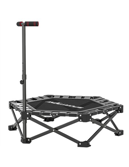 SPORTNOW 42" Foldable Mini Trampoline, One-Step Fold & Open, Rebounder Trampoline with 3-Level Adjustable Handle for Adults - pic 213280 | FastDaddyshop