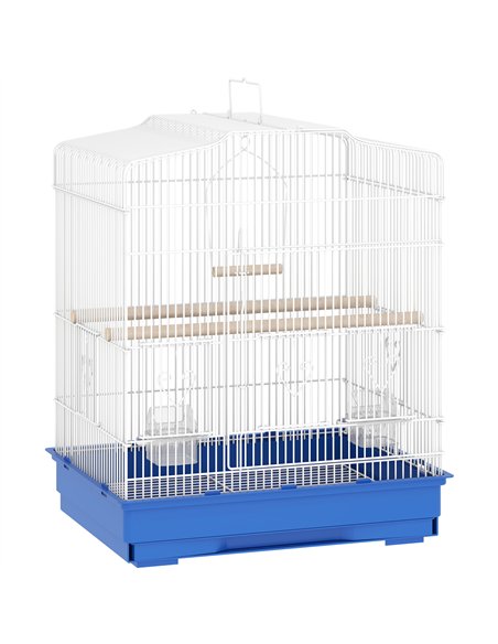 PawHut Large Metal Bird Cage with Perches, Food Bowls, Swing, for Budgies, Parakeets, Blue - pic 213289 | FastDaddyshop