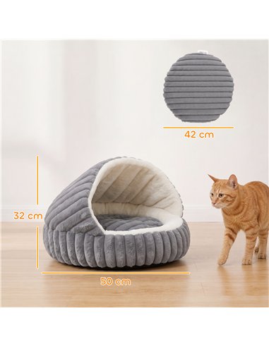 PawHut Cat Bed for Indoor Kittens, Cat Cave House with Non-Slip Bottom and Washable Cushion
