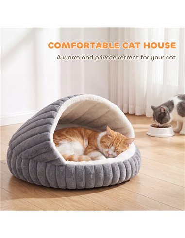 PawHut Cat Bed for Indoor Kittens, Cat Cave House with Non-Slip Bottom and Washable Cushion