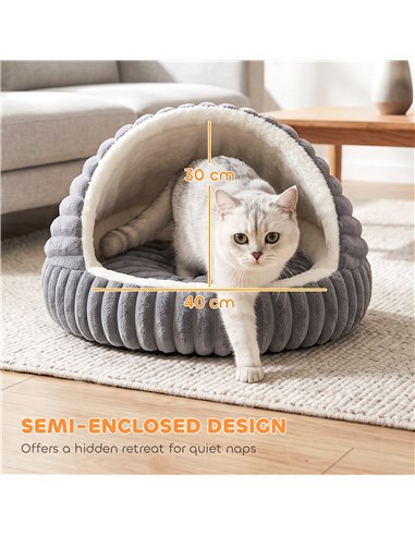 PawHut Cat Bed for Indoor Kittens, Cat Cave House with Non-Slip Bottom and Washable Cushion