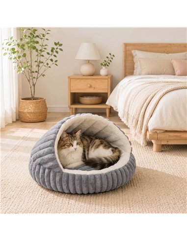 PawHut Cat Bed for Indoor Kittens, Cat Cave House with Non-Slip Bottom and Washable Cushion