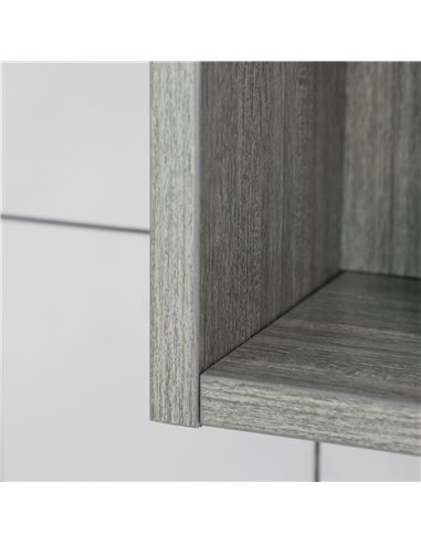 Kleankin Bathroom Mirror Cabinet, Wall Mounted Storage Cabinet with Adjustable Shelves, 3 Doors and Cupboards, Grey