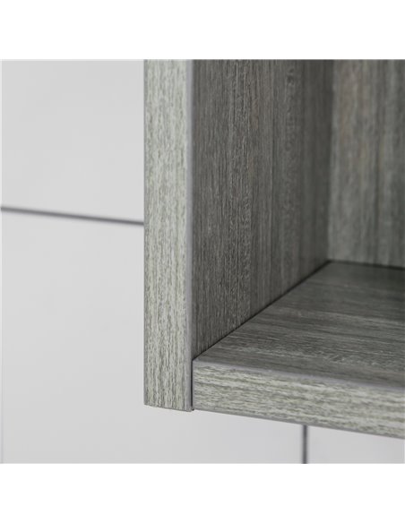 Kleankin Bathroom Mirror Cabinet, Wall Mounted Storage Cabinet with Adjustable Shelves, 3 Doors and Cupboards, Grey - pic 21334 | FastDaddyshop