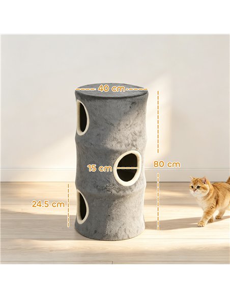 PawHut Cat House for Indoor Kittens, Cat Condo with Removable Washable Cover, Modern Barrel-Shaped Kitty Cave Bed - pic 213345 | FastDaddyshop