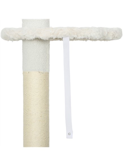 PawHut 225-255 cm Adjustable Cat Climbing Tower with Sisal Scratching Posts, 2 Hanging Play Balls and Anti-Tip Strap, Beige - pic 213413 | FastDaddyshop