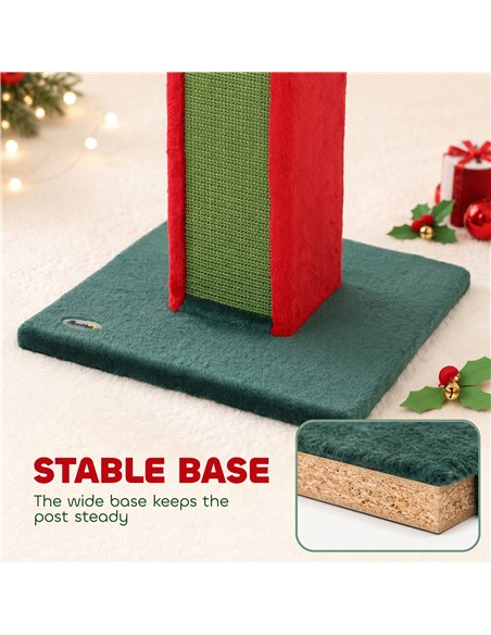 PawHut Cat Scratching Post for Indoor Cats, 81cm Tall Cat Scratcher with Sisal Rope, Hanging Bell Toy, Stable Base, Green & Red - pic 213429 | FastDaddyshop
