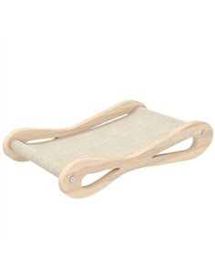 PawHut 2 in 1 Sisal Cat Scratcher Bed Cat Scratching Board and Lounger 60 x 35 x 13 cm Cream White