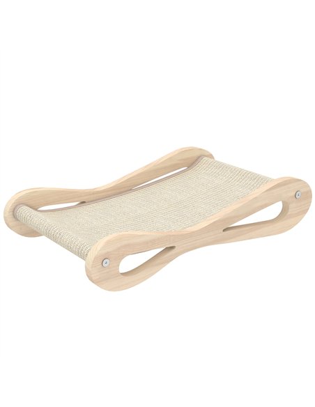 PawHut 2 in 1 Sisal Cat Scratcher Bed Cat Scratching Board and Lounger 60 x 35 x 13 cm Cream White - pic 213433 | FastDaddyshop