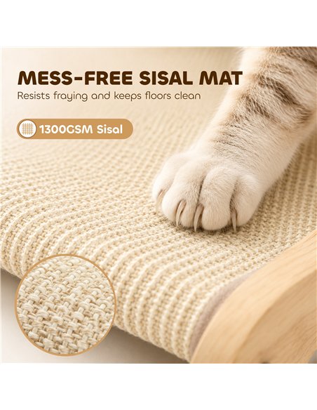 PawHut 2 in 1 Sisal Cat Scratcher Bed Cat Scratching Board and Lounger 60 x 35 x 13 cm Cream White - pic 213437 | FastDaddyshop