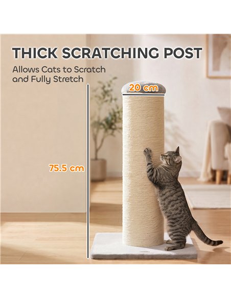 PawHut Cat Scratching Post, 76cm Tall Scratch Post for Indoor Kittens, Cat Scratcher with Stable Base - pic 213463 | FastDaddyshop