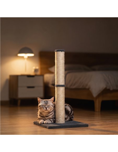 PawHut Cat Scratching Post, 80cm Tall Cat Scratch Post with Sisal Rope, Plush Base, Lightweight Claw Scratcher - pic 213485 | FastDaddyshop