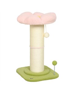 PawHut Cat Tree, Flower Cat Scratching Post with Thick Sisal Post, Dangling & Spring Balls, Bed, Kitty Activity Centre
